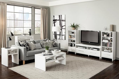 ClosetMaid 1654 Rectangular Coffee Table with Storage Shelves, White