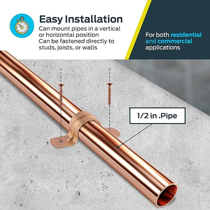 HoldRite 1/2 Inch Copper 2-Hole Strap, 5 Pack, Pipe Support, CPS050Z5
