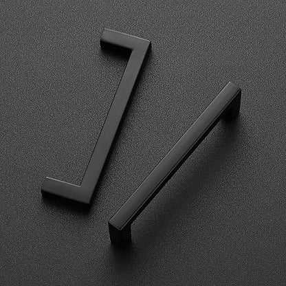 Ravinte 5 Pack Solid 3-3/4 Inch Center to Center Slim Square Bar Drawer Handles Kitchen Cabinet Hardware Matte Black Pulls