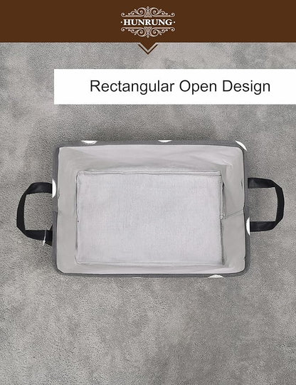 HUNRUNG Rectangle Storage Basket Cute Canvas Organizer Bin for Pet/Children Toys, Books, Clothes Perfect for Rooms/Playroom(REC-Grey Baseball)