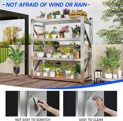 69" W Storage Shelves 4 Tier Stainless Steel Shelf 2200LBS Adjustable Shelf Storage Rack for Garage Supermarket Warehouse 69" Wx71 Hx24 D