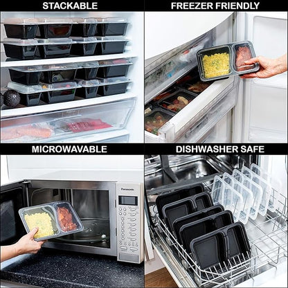 Igluu Meal Prep Containers Reusable (30 Pack) – Food Containers with Lids – Stackable, Microwave, Freezer & Dishwasher Safe – 28oz – 1 Compartment – BPA-Free