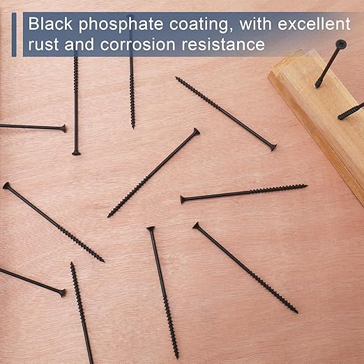 45pcs #10 × 5 inch High Hardness Drywall Screws, Black, Coarse Thread, Phillips Drive, Bugle Head, Black Wood Screws, Long Screws, Wood and More