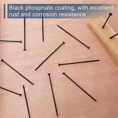 45pcs #10 × 5 inch High Hardness Drywall Screws, Black, Coarse Thread, Phillips Drive, Bugle Head, Black Wood Screws, Long Screws, Wood and More