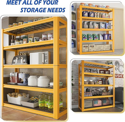 REIBII 2-Pack Commercial Heavy Duty Shelving, 3010 LBS Capacity per Shelf 72" H Industrial Storage Rack, 5-Tier Adjustable Boltless Rivet Metal Shelving Unit for Warehouse Garage Workshop Retail Store
