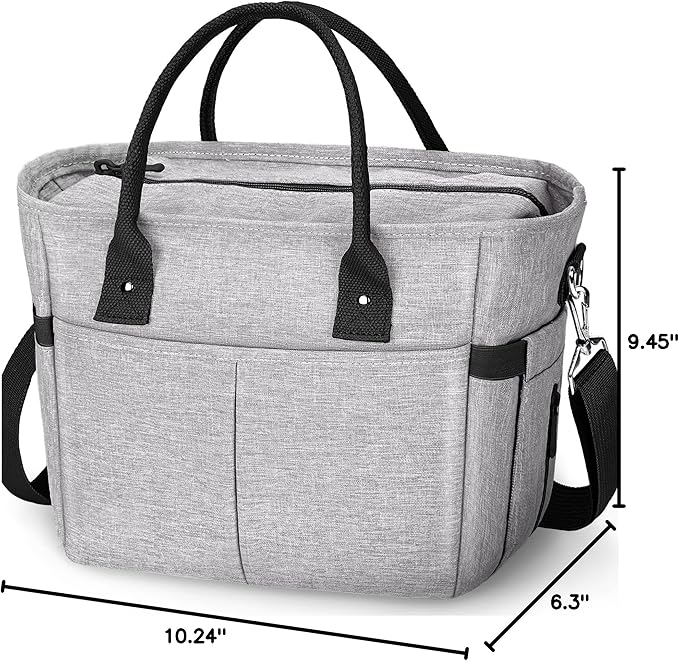 KIPBELIF Cute&Classy Roomy Insulated Lunch Bags for Women - Stylish & Functional Large Tote Adult Lunch Box for Working & Picnic