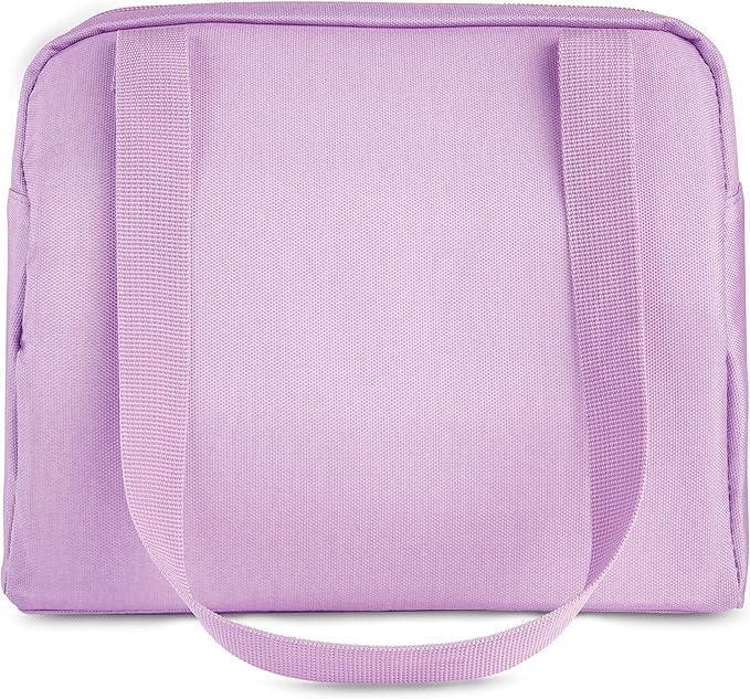 PackIt Freezable Hampton Lunch Bag, Lavender, Built with EcoFreeze® Technology, Collapsible, Reusable, Zip Closure with Front Pocket and Shoulder Straps, Designed for Fresh Office Lunches