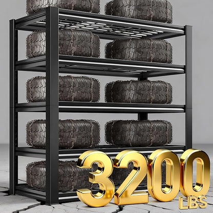 REIBII Garage Shelving 3200LBS, 5-Tier Storage Shelves, Adjustable Industrial Metal Shelving Unit for Garage, Basement, Pantry, Warehouse,Commercial, 36" W x 16" D x 72" H, 3 Pack