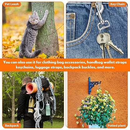 Therwen 24 Pcs Swivel Snap Hooks for Dog Leash Heavy Duty 2.76 Inch Flag Clasp Single Ended Clip Hooks Multipurpose Bolt Snap for Keychain Camera Strap Linking Pet Leash(Delicate Style,1")