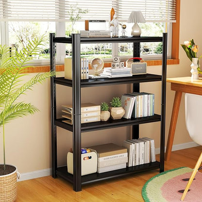Kitchen Storage Shelves, 54''H*24''W Microwave Stand, Adjustable Metal Shelving, 1600LBS Bakers Rack, Black Kitchen Shelf, 4-Tier Shelving Unit for Bathroom, Pantry, Laundry, Closet, Garage