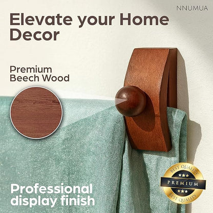 Quilt Hanger for Wall for Display Beech Wood - Adjustable Heavy Duty Quilt, Rug & Tapestry Hangers for Walls - 4 Pack with Hardware