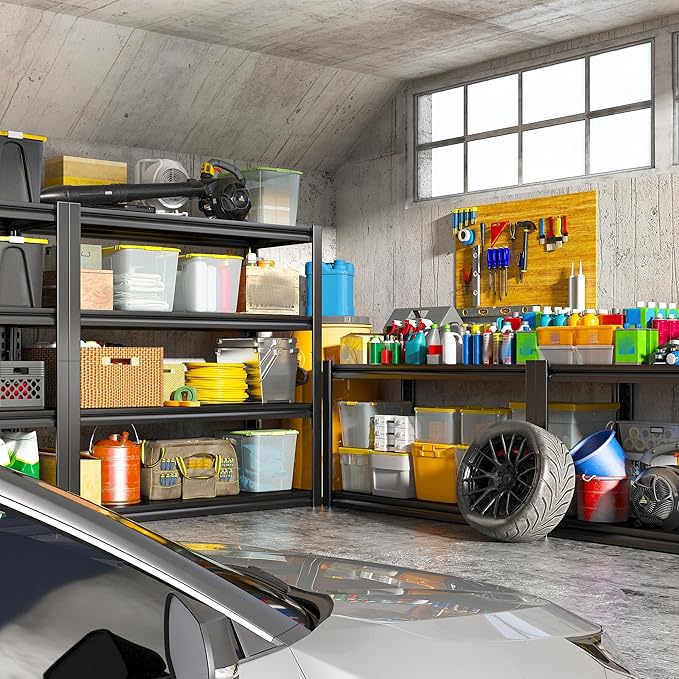 Raybee 40" W Storage Shelves 4 Tier Garage Shelving Heavy Duty Shelving 2000 LBS Adjustable Metal Shelving for Garage,Basement, Warehouse, 40" W x19 D x57 H