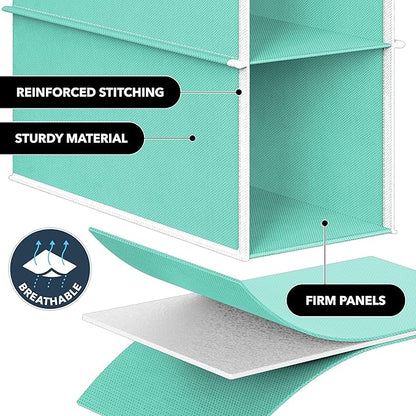 Simple Houseware 10 Shelves Hanging Shoes Organizer Holder for Closet, Turquoise