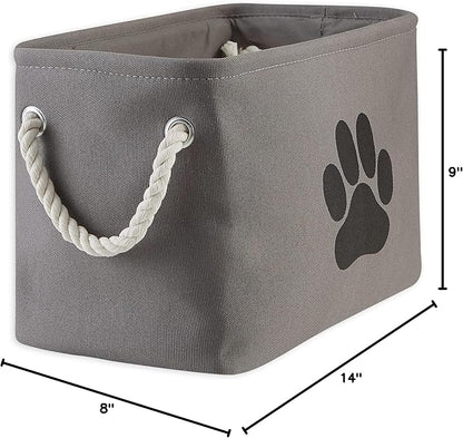 Bone Dry Pet Storage Collection Collapsible Bin, Small Rectangle, Gray