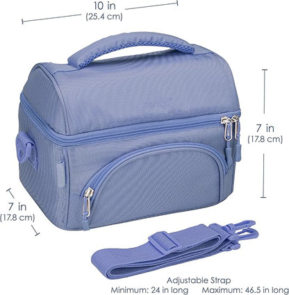 Bentgo® Deluxe Lunch Bag - Durable and Insulated Lunch Tote with Zippered Outer Pocket, Internal Mesh Pocket, Padded & Adjustable Straps, & 2-Way Zippers - Fits Most Lunch Boxes (Slate)