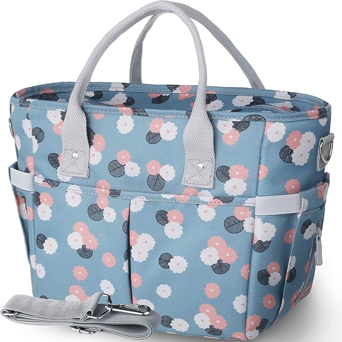 KIPBELIF Cute&Classy Roomy Insulated Lunch Bags for Women - Stylish & Functional Large Tote Adult Lunch Box for Working & Picnic(Extra Large,Light Blue Plum)