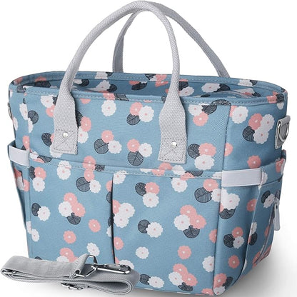 KIPBELIF Cute&Classy Roomy Insulated Lunch Bags for Women - Stylish & Functional Large Tote Adult Lunch Box for Working & Picnic(Extra Large,Light Blue Plum)