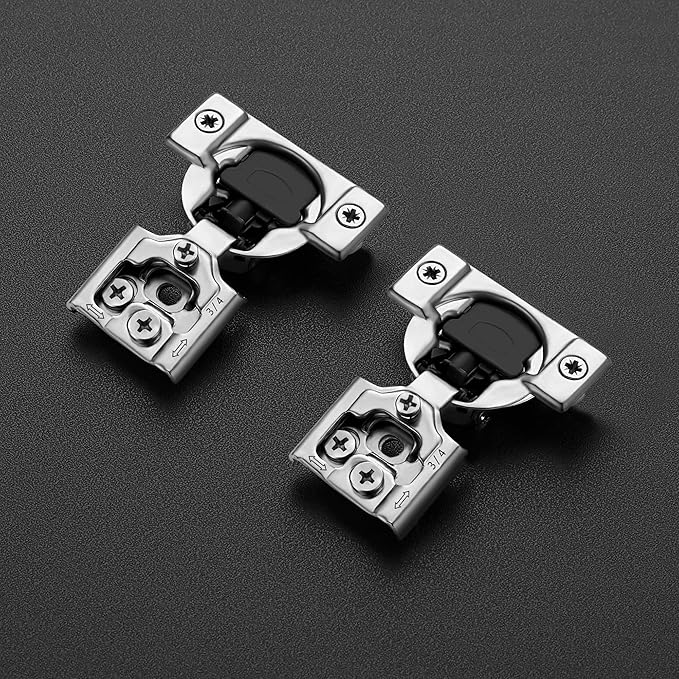 Ravinte 6 Pack 3 Pairs 3/4 inch Overlay Soft Close Hinges for Kitchen Cabinet Satin Nickel Hidden Stainless Steel Concealed Hinges self Closing