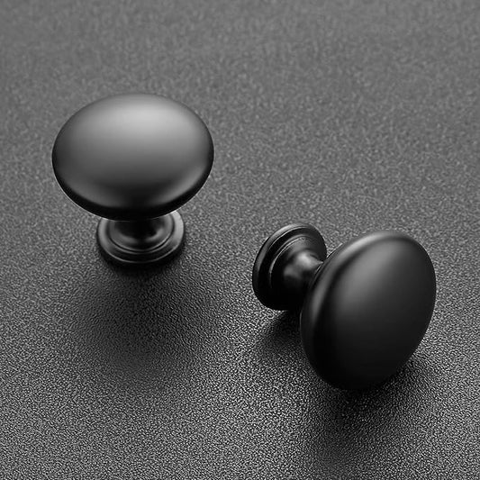 Ravinte 10 Pack Matte Black Round Zinc Cabinet Knobs for Kitchen Bathroom Closet Dresser Cabinets