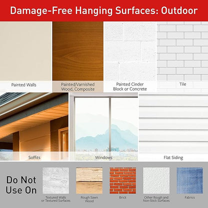 Command Outdoor Large Bronze Hooks, Holds 5 lb, 3 Hooks 4 Strips, Damage-Free, Weather Resistant for Hanging Decor