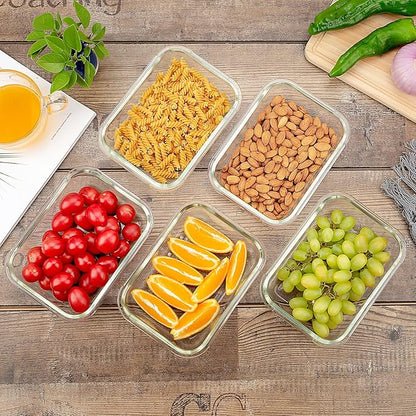 UMEIED 10 Pack Glass Food Storage Containers with Lids Leakproof, Airtight Glass Meal Prep Containers For Lunch, On The Go, Leftover, Dishwasher Safe