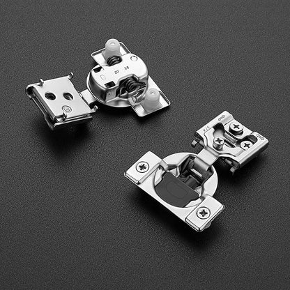 Ravinte 30 Pack (15 Pairs) 3/4 Inch Overlay Soft Close Cabinet Hinges - Satin Nickel Hidden Concealed Hinge - Stainless Steel Self Closing for Kitchen