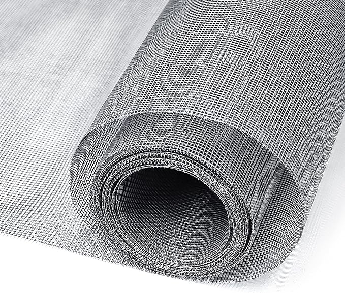 King&Charles Window Screen Door Mesh, Window Screen Replacement/Repair Kit, 48”x118” Fiberglass Gray Mesh, Durable&Visibility & Cuttable & Washble, Easy to Replace/Install/DIY.