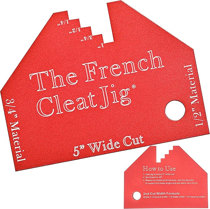 Heavy Duty French Cleat Jig - for 2.5″ Wood System, Aluminum Alloy Guide for Precise French Cleat Cuts & Cleat Hanger Boards, DIY Workshop & Garage Wall Organizer Jig for Storage & Shelving