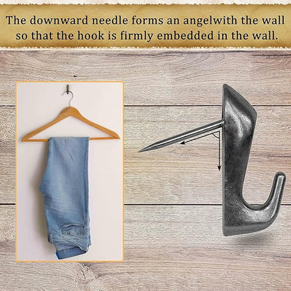 Push Pin Picture Hangers, 30 PCS Thumb Tacks for Wall Hanger, Decorative Picture Hooks for Hanging Things, Small Double Deaded Wall Hooks for Bulletin Board (Black)