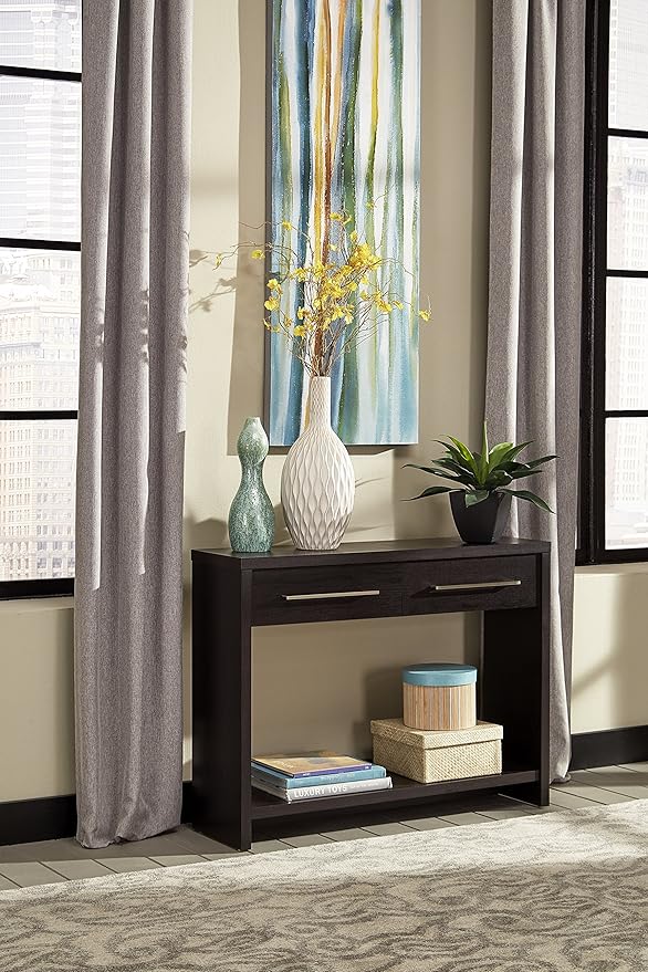 ClosetMaid 1662 Console Table with 2 Storage Drawers, Black Walnut